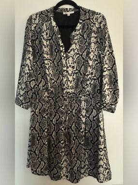 DR2 by Daniel Rainn Snake Print V-Neck Dress | Size Large | Worn Once | Lined